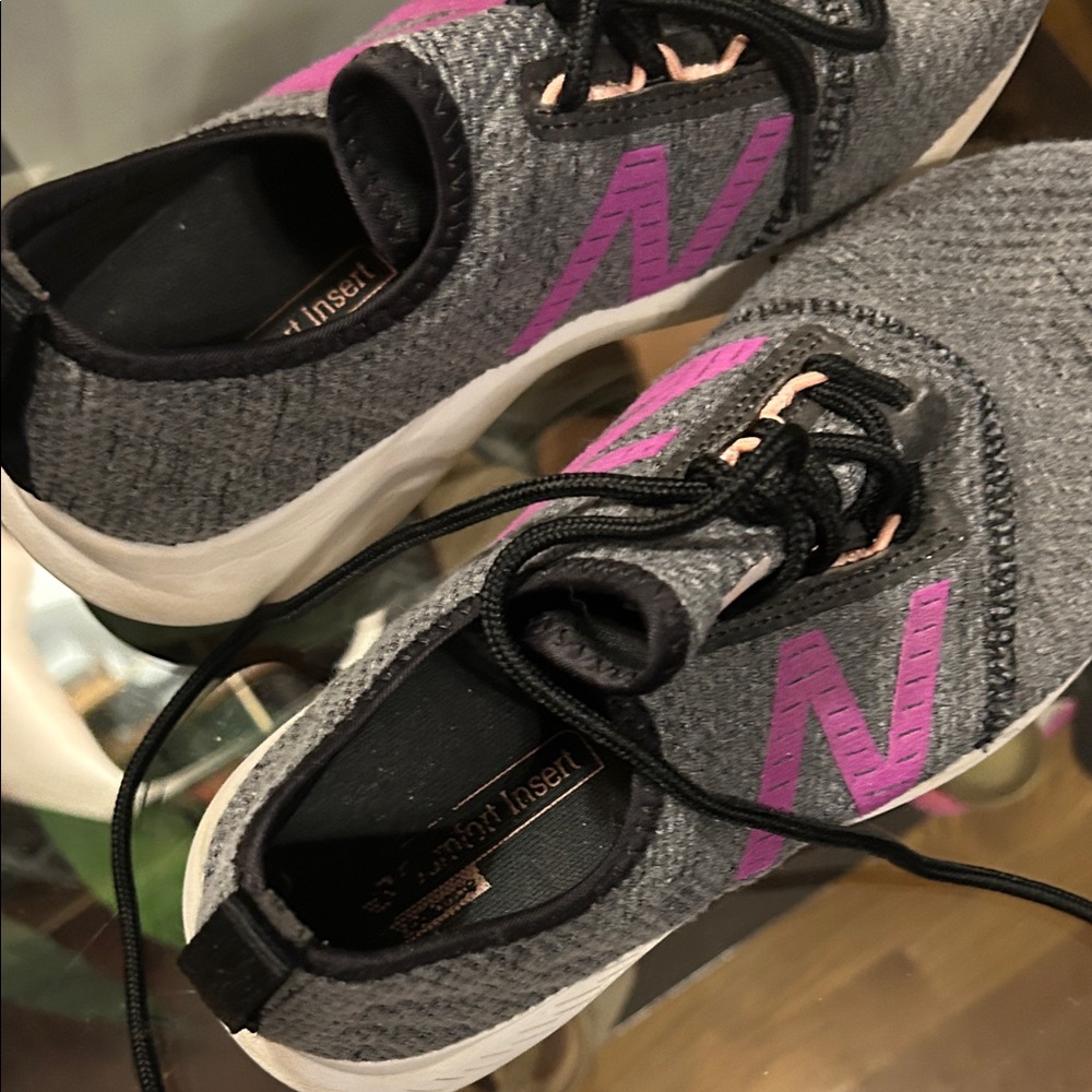 New Balance Gray and Pink Sneakers